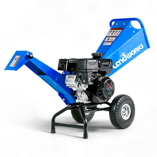 Landworks Wood Chipper Shredder Mulcher, Heavy Duty, 7 HP Gas Powered, Compact Rotor Assembly, 3 Inch Max Capacity